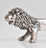 Figurális késbak 8 db (nyúl, róka, medve, oroszlán, bika, kos, kecske, tacskó), ezüstözött fém. h: 1...