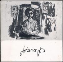 Józsa János (1936-2016) festőművész autográf aláírása a Mednyánszky Teremben, 1968-ban rendezett kiállítása katalógusán, kissé foltos borítóval.