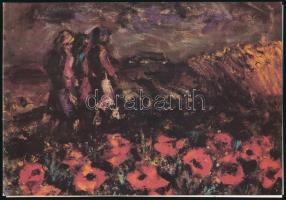 Baranyó Sándor (1920-2001) festőművész autográf aláírása és dedikációja a Csók István Galériában, 19...