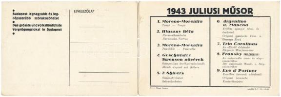 Budapest XIV. Alpesi Falu Varieté az Angol parkban. Reklámlap bohóccal (15 cm x 10,3 cm). Kinyitható...