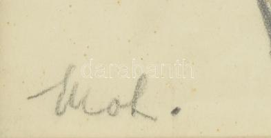 Szász Endre (1926-2003): Férfi portré. Ceruza, papír, jelzett: Szász B. 944. Gyűjtői darab! Apró gyű...