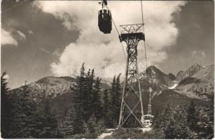 1952 Tátra, Magas-Tátra, Vysoké Tatry; Lanovka na Lomnicky stít / felvonó állomása a Lomnici-csúcson / cable car, station, mountain peak (EK)