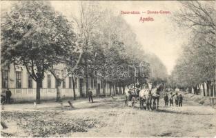 Apatin, Duna utca, lovaskocsi. Gasz Mátyás kiadása / street, horse chariot (EK)