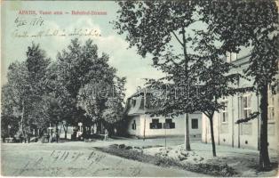 1914 Apatin, Vasút utca. Gasz M. kiadása / street (ázott / wet damage)