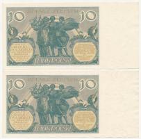 Lengyelország 1929. 10Zl (2x) sorszámkövetők) T:I,I-
Poland 1929. 10 Zlotych (2x) sequential serial...