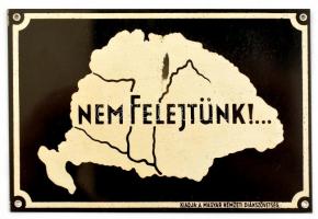 cca 1920 "Nem felejtünk!" irredenta fém tábla, kopással, 6,5×9 cm