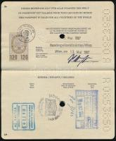 1987 Osztrák Köztársaság által kiállított fényképes útlevél, számos vízummal, bélyegzésekkel, érvény...