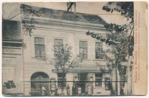 1914 Szávaszentdemeter, Mitrovice, Mitrovitz an der Save, Sremska Mitrovica; Könyvnyomda. leporellolap 10 képpel / book shop. leporellocard with 10 pictures