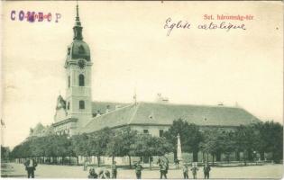 Zombor, Sombor; Szentháromság tér, templom / church, square