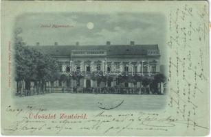 1900 Zenta, Senta; Főgimnázium este / grammar school at night