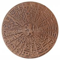 Izrael ~1989. "Jeruzsálem" peremen jelzett, számozott Br emlékérem, eredeti műanyag tokban...