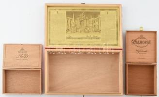 Mozart-Idomeneo nagyméretű osztrák szivaros díszdoboz, kopásokkal, 30,5x18x6 cm + Balmoral Highlands...