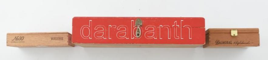 Mozart-Idomeneo nagyméretű osztrák szivaros díszdoboz, kopásokkal, 30,5x18x6 cm + Balmoral Highlands...