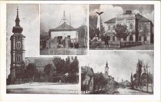 1949 Mezőcsát, Református templom, Községháza, Hősök szobra, Fő utca. Kerékgyártó István kiadása (EK)