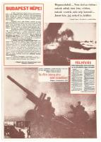 cca 1960-1970 Szocialista propaganda a Magyar Nemzeti Függetlenségi Front, a Magyar Kommunista Párt és a Vörös Hadsereg felhívásaival, röplapjaival 1945-ből, háborús fotókkal, jó állapotban, 41x29,5 cm