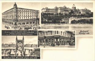 Budapest, Királyi vár, Dörge Frigyes Bank Rt. reklám, Erszébet híd, Kossuth Lajos utca