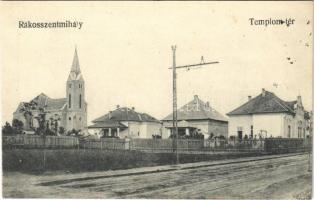 1938 Budapest XVI. Rákosszentmihály, Templom tér, villamossín