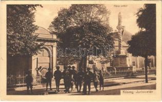 1914 Kőszeg, Jurisics tér, Mária-szobor. A kőszegi katolikus sajtóhölgybizottság kiadása (EK)