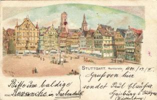 1899 Stuttgart Market Litho