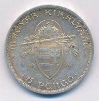 1938. 5P Ag "Szent István" T:2 patina
Adamo P8.1