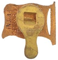 Osztrák-Magyar Monarchia ~1914-1918. Osztrák, német, magyar színekben zászló alakú zománcozott, aran...