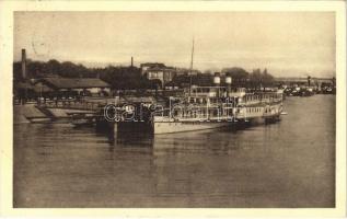 1940 Komárom, Komárnó; Duna és kikötő / Danube river, port (EB)