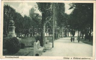 1934 Balatonalmádi, sétány, Rákóczi szobor (EK)