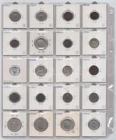 Vegyes 40db-os korona, pengő, forint érme tétel, 2 berakólapon T:1--3
