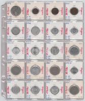 Vegyes 40db-os korona, pengő, forint érme tétel, 2 berakólapon T:1--3