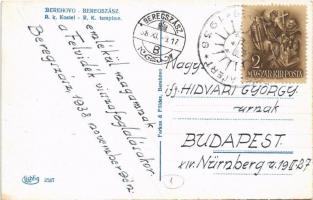 1938 Beregszász, Beregovo, Berehove; Római katolikus templom / church + "1938 Beregszász vissza...