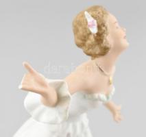 Schaubachkunst porcelán balerina, kézzel festett, jelzett, sérült, m: 22 cm