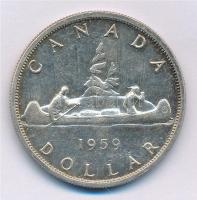 Kanada 1959. 1$ Ag "II. Erzsébet" T:2 patina 
Canada 1959. 1 Dollar Ag "Elizabeth II...
