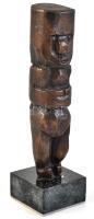 Ismeretlen bronz szobor, húsvét-szigeteki szobor, gránit talapzaton. m: 26 cm