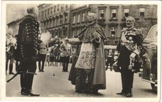 1938 Budapest, Szent Év, Eugenio Pacelli bíboros (a későbbi XII. Piusz pápa) és Horthy kormányzó