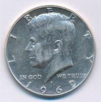 Amerikai Egyesült Államok 1969. 1/2$ Ag Kennedy T:2 USA 1969. 1/2 Dollar Ag Kennedy C:XF  Krause KM#202a