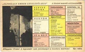 1940 Balaton. Elfoglalt ember levelezőlapja, humor (EK)