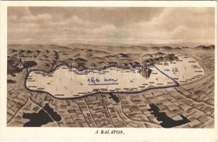 1942 Balaton, térkép + 1942 VIII. NEMZETKÖZI SPORTHÉT A BALATONON So. Stpl.