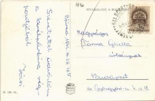 1942 Balaton, térkép + "1942 VIII. NEMZETKÖZI SPORTHÉT A BALATONON" So. Stpl