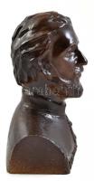 Bolyai János patinázott bronz büszt, jelzett: BZ. m: 15 cm