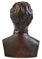 Bolyai János patinázott bronz büszt, jelzett: BZ. m: 15 cm