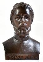 Bolyai János patinázott bronz büszt, jelzett: BZ. m: 15 cm