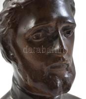 Bolyai János patinázott bronz büszt, jelzett: BZ. m: 15 cm