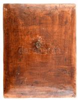 Szecessziós mázas fali tükör, kis hibákkal, 26×20 cm