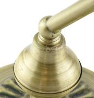 Íróasztali lámpa / banklámpa. Fém, üveg burával. Működő, korának megfelelő kopásokkal. 36 cm