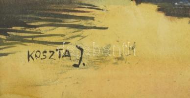 Koszta J jelzéssel: Csendélet. Akvarell, papír. Üvegezett, sérült fa keretben. 29,5x21 cm