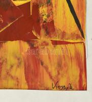 Kassák jelzéssel: Kompozíció. Olaj, papír. Paszpartuban. 22,5x9,5 cm