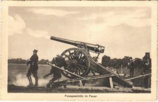 Fussgeschütz im Feuer / German foot cannon firing