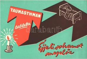 Taumasthman tabletta éjjeli rohamot megelőz. Asthma bronchiale esetén / Hungarian medicine advertisement for asthma