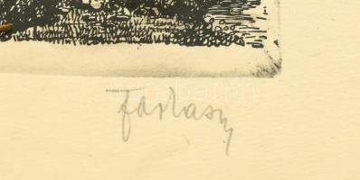 Olvashatatlan jelzéssel: Zólyom. Rézkarc, papír. Üvegezett, dekoratív fa keretben. 19,5x15,5 cm