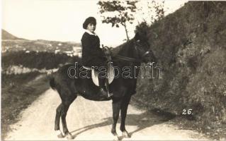 Ottó trónörökös pónilovon / Otto, the Crown Prince on pony. F. Knozer k.u.k. Hof-Photograph